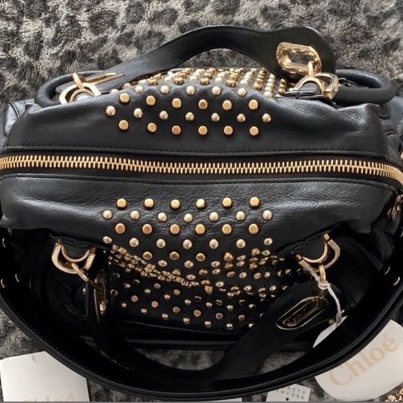 💎 Chloe 💎 leather studded medium Paratay Bag- RARE!!!!! - Picture 5 of 7